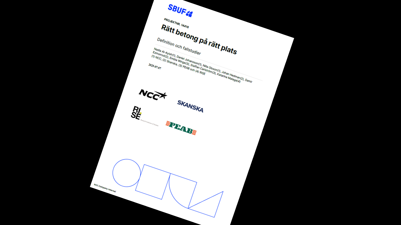 SBUF visar hur flerbostadshus kan minska klimatpåverkan genom att undvika onödigt stark betong i bjälklag och väggar.