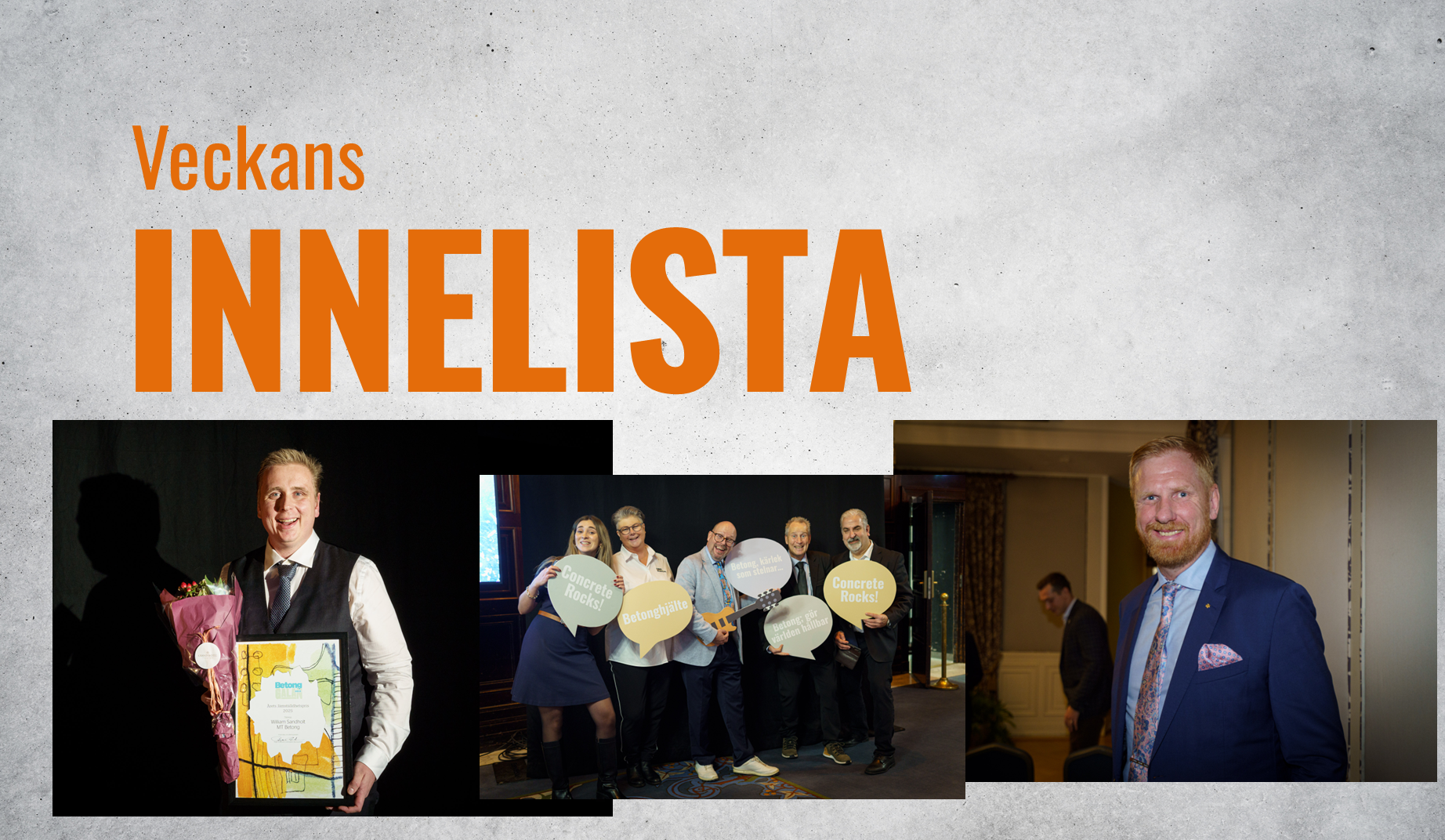 Johan Kettil hyllas på Betonggalan – dubbelt prisad för jämställdhet och varumärke. Betongbranschen dansar vidare på Grand Hôtel.