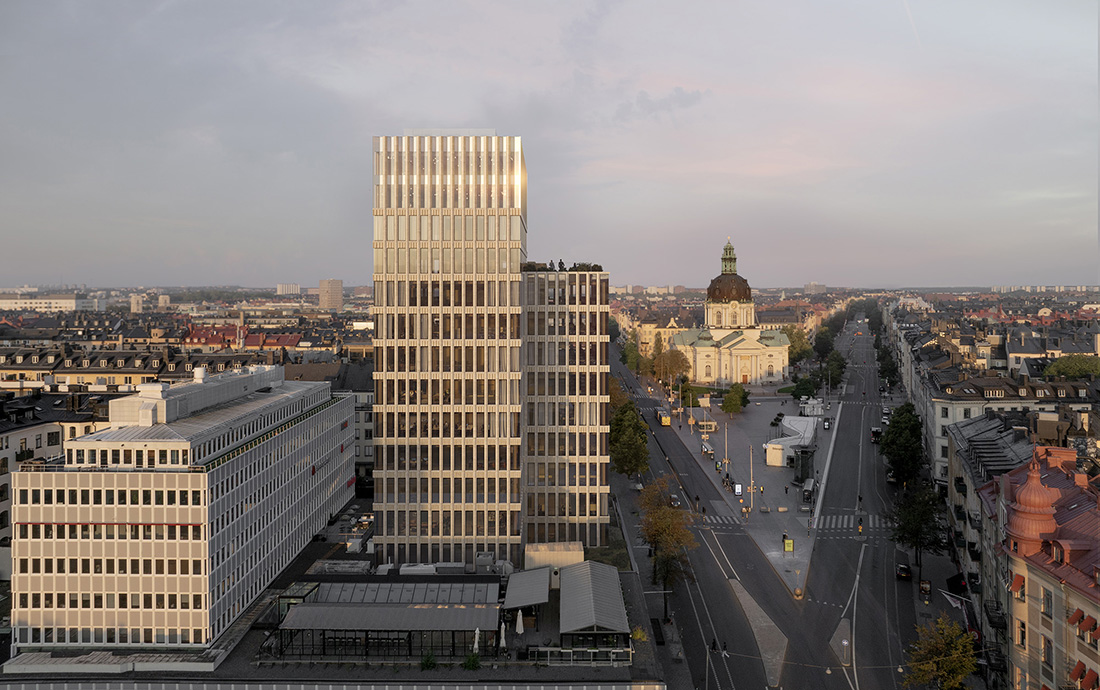 Skandias klimatstudie visar att bevarande av Läkarhuset ger 31 procent lägre klimatpåverkan än den planerade nybyggnaden.
