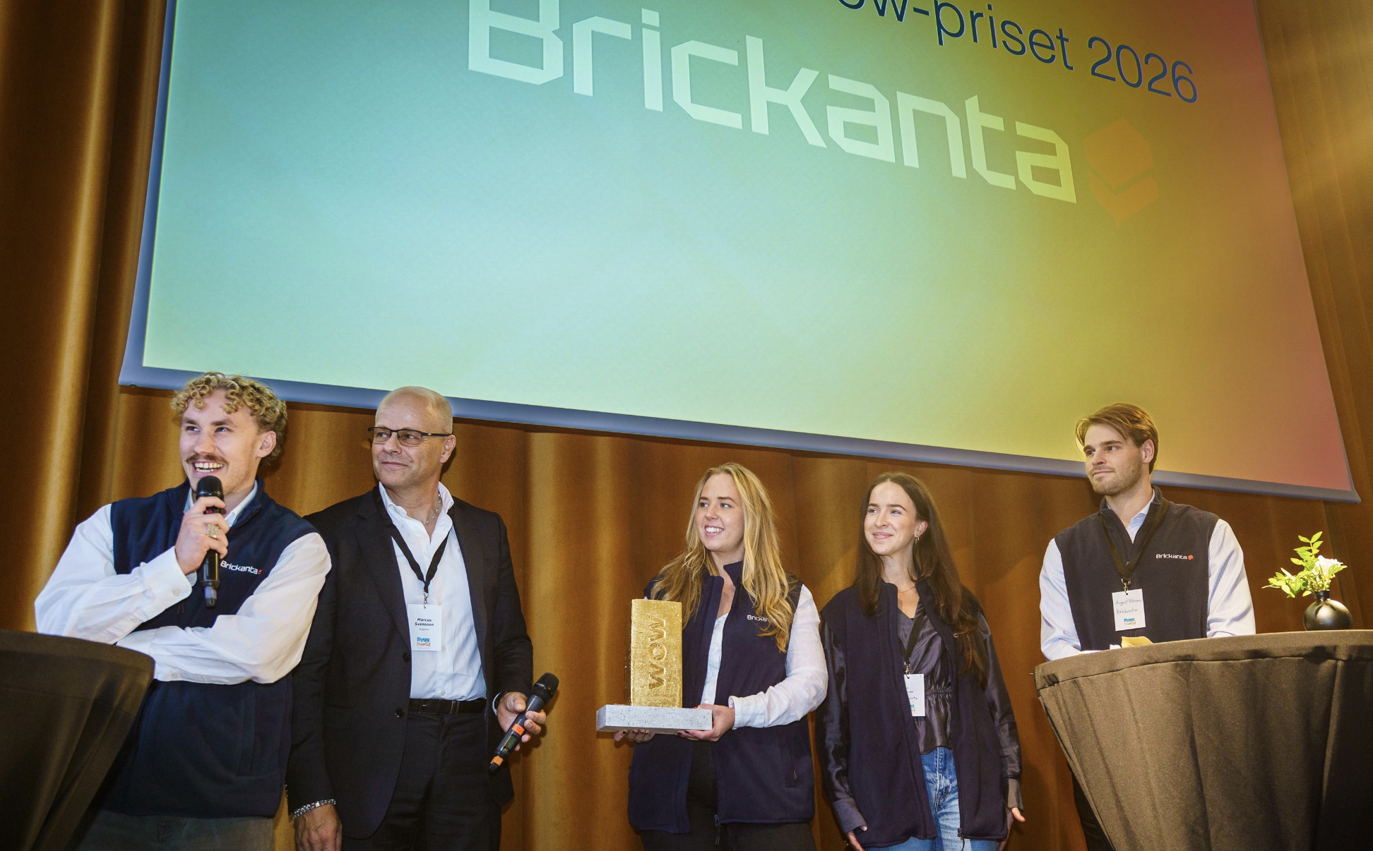 Här har du dem: Brickanta – vinnare av årets WOW-pris som under onsdagen delades ut på Framtidsdagen. (Foto: ByggFramtid)