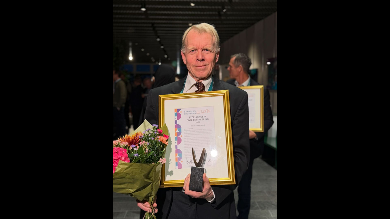 KTH-professorn Johan Silfwerbrand får Excellence in Civil Engineering 2026 för sin forskning om betongteknik och hållbart byggande.
